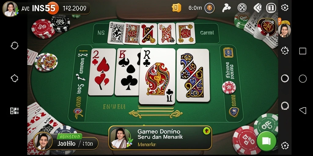 Tampilan gameplay Domino yang seru dan menantang di INS55.