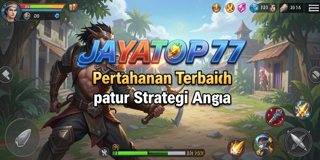 Tampilan gameplay menegangkan di JAYATOP77 dengan menara strategi.