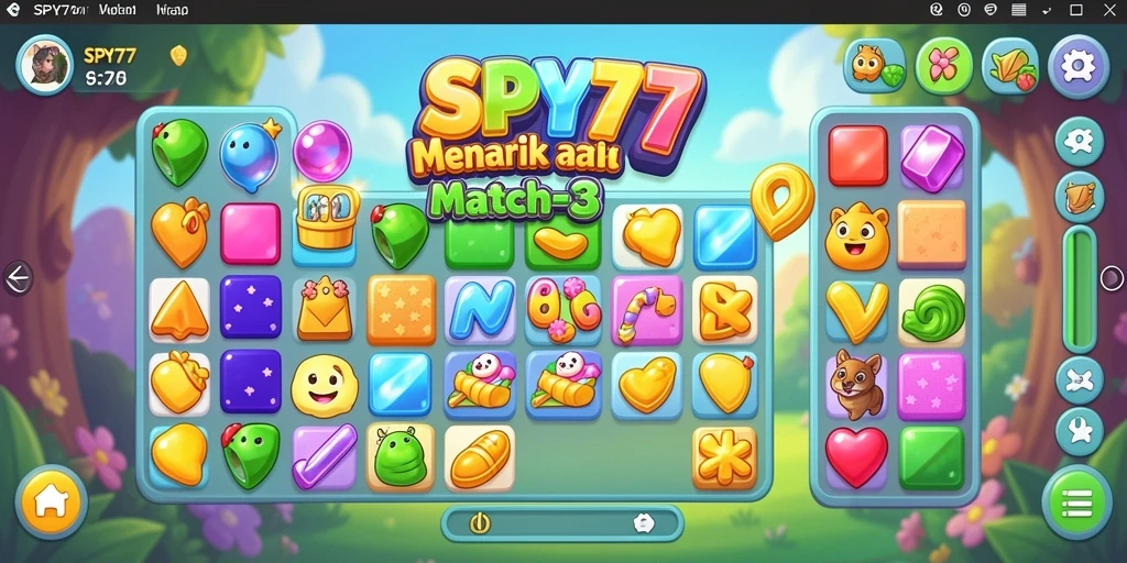 Tampilan gameplay seru dan penuh warna di SPY77.