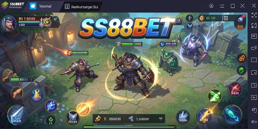 Screenshot gameplay SS88BET yang menampilkan strategi pertempuran yang intens.