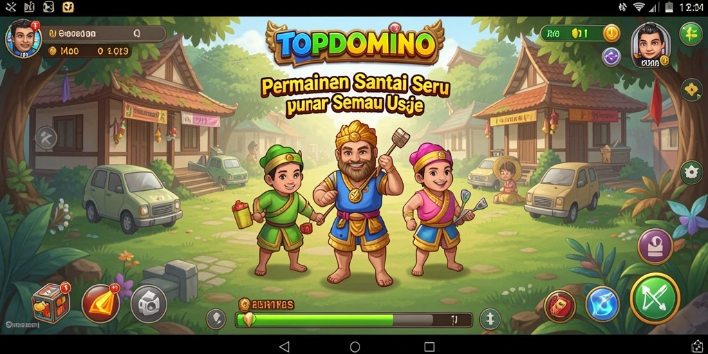 Tampilan gameplay menarik dari TOPDOMINO yang penuh warna.